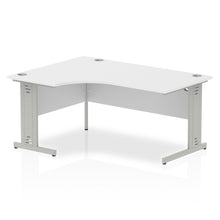 Load image into Gallery viewer, 160cm White Corner PC Table Silver Leg Left Hand
