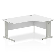 Load image into Gallery viewer, 160cm White PC Corner Table Silver Leg Right Hand
