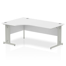 Load image into Gallery viewer, 180cm White L Desk Silver Leg Left Hand
