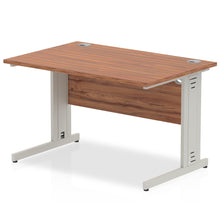 Load image into Gallery viewer, Dynamic 1200 Walnut Silver Wire Management Desk
