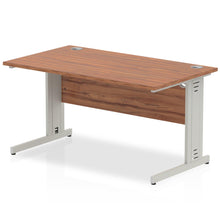 Load image into Gallery viewer, Dynamic 1400 Walnut Silver Wire Management Desk
