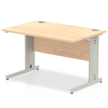 Load image into Gallery viewer, Dynamic 1200 Maple Silver Wire Management Desk
