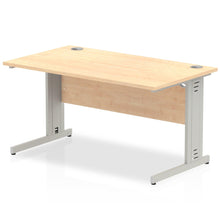 Load image into Gallery viewer, Dynamic 1400 Maple Silver Wire Management Desk
