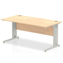 Load image into Gallery viewer, Dynamic 1600 Maple Silver Wire Management Desk
