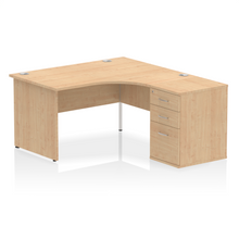 Load image into Gallery viewer, 140cm Maple Corner Desk And Storage Unit Right Hand
