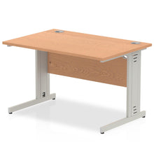 Load image into Gallery viewer, Dynamic 1200 Oak Silver Wire Management Desk
