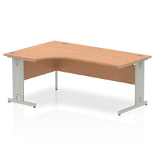 Load image into Gallery viewer, 180cm Oak L Desk Silver Leg Left Hand
