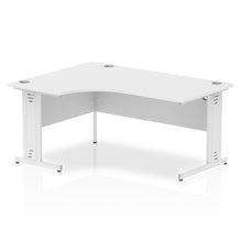 Load image into Gallery viewer, 160cm White Corner PC Table White Leg Left Hand
