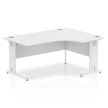 Load image into Gallery viewer, 160cm White Corner PC Desk White Leg Right Hand
