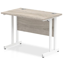 Load image into Gallery viewer, Impulse Slimline 1000 Grey Oak White Office Desk
