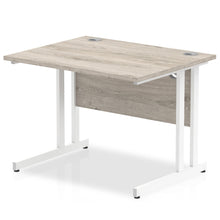 Load image into Gallery viewer, Impulse 1000 Grey Oak White Cantilever Office Desk
