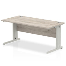 Load image into Gallery viewer, Dynamic 1600 Grey Oak Silver Wire Management Desk
