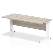 Load image into Gallery viewer, Dynamic 1800 Grey Oak White Wire Management Desk
