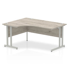 Load image into Gallery viewer, 160cm Large Corner Desk Grey Oak Silver Leg Left Hand
