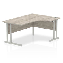 Load image into Gallery viewer, 160cm Large Corner Desk Grey Oak Silver Leg Right Hand
