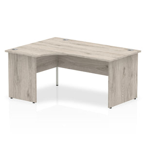 160cm Grey Oak L Shaped Office Desk Left Hand