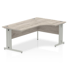 Load image into Gallery viewer, 180cm Grey Oak L Desk Silver Leg Right Hand
