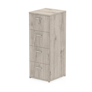 Grey Oak 4 Drawer Filing Cabinet