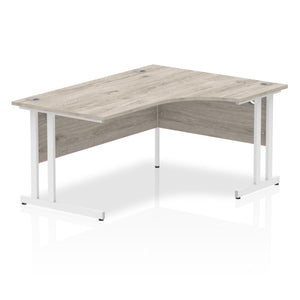 Impulse 160cm Corner Desk Grey Oak White Leg Right Hand