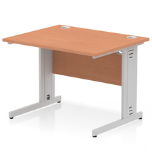 Load image into Gallery viewer, Dynamic 1000 Oak Silver Wire Management Desk
