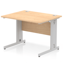 Load image into Gallery viewer, Dynamic 1000 Maple Silver Wire Management Desk
