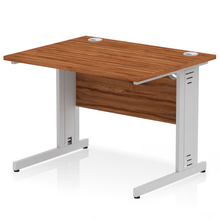 Load image into Gallery viewer, Dynamic 1000 Walnut Silver Wire Management Desk
