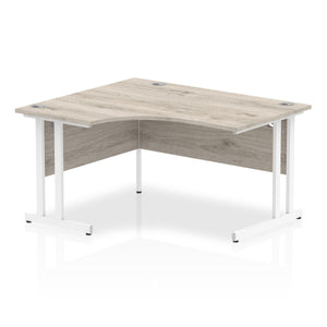 Impulse 140cm Corner Desk Grey Oak White Leg Left Hand