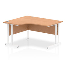 Load image into Gallery viewer, Impulse 140cm Oak Corner Desk White Leg Left Hand
