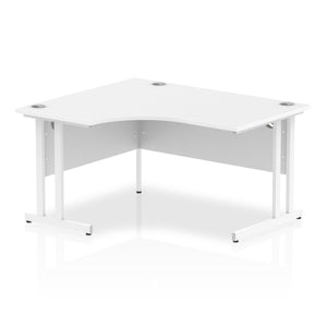 Impulse 140cm White Corner Desk White Leg Left Hand