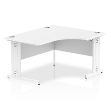 Load image into Gallery viewer, 140cm White Corner PC Desk White Leg Right Hand
