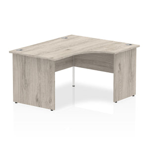 140cm Grey Oak L Shaped Office Desk Right Hand