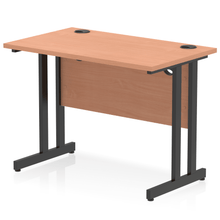 Load image into Gallery viewer, Impulse Slimline 1000 Beech Black Office Desk
