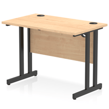 Load image into Gallery viewer, Impulse Slimline 1000 Maple Black Office Desk
