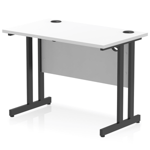 Impulse Slimline 1000 White Black Office Desk