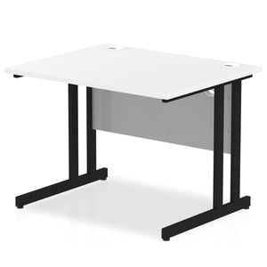 Impulse 1000 White Black Cantilever Office Desk