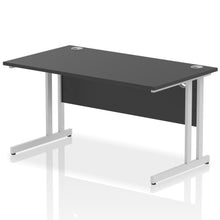 Load image into Gallery viewer, Impulse 1400 Black Silver Cantilever Office Desk
