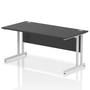 Impulse 1600 Black Silver Cantilever Office Desk