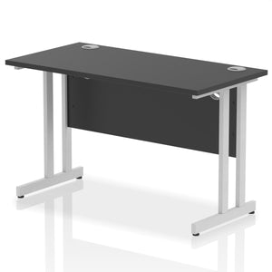 Impulse Slimline 1200 Black Silver Office Desk