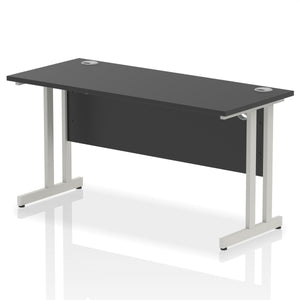 Impulse Slimline 1400 Black Silver Office Desk