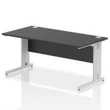 Load image into Gallery viewer, Dynamic 1600 Black Silver Wire Management Desk
