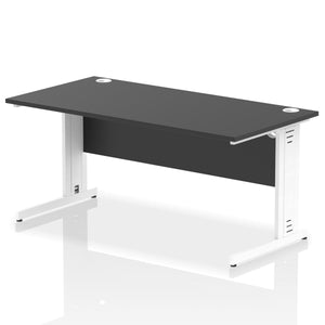 Dynamic 1600 Black White Wire Management Desk