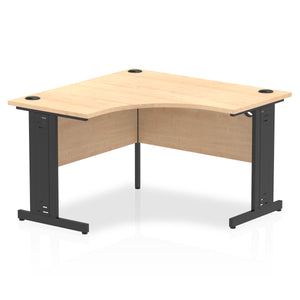 Compact Corner Desk Maple & Black