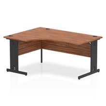 Load image into Gallery viewer, 160cm Walnut Corner PC Table Black Leg Left Hand
