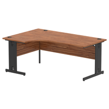 Load image into Gallery viewer, 180cm Walnut L Desk Black Leg Left Hand
