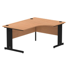 Load image into Gallery viewer, 160cm Oak Corner PC Table Black Leg Right Hand
