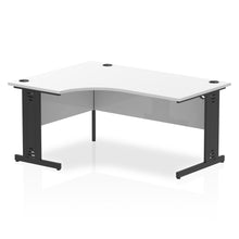 Load image into Gallery viewer, 160cm White Corner PC Table Black Leg Left Hand
