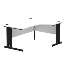 Load image into Gallery viewer, 160cm White Corner PC Table Black Leg Right Hand
