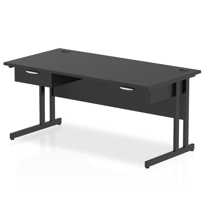 Impulse 1600 Black 2 Drawer Desk