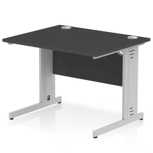 Load image into Gallery viewer, Dynamic 1000 Black Silver Wire Management Desk
