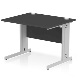 Dynamic 1000 Black Silver Wire Management Desk